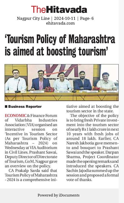 The Hitavada report on the VIA session on industrial incentives